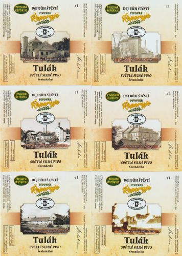 Sběratelská série kartičkových kalendáříků Pivní etikety pivo Tulák XVI. série